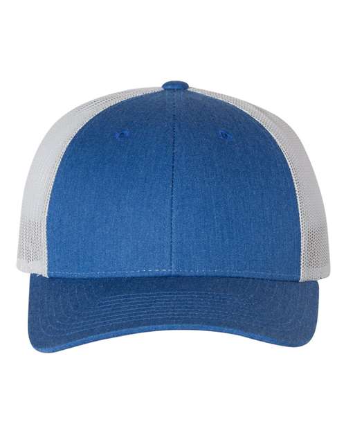 Richardson Low Pro Trucker Cap - Heather Royal/ Light Grey Front