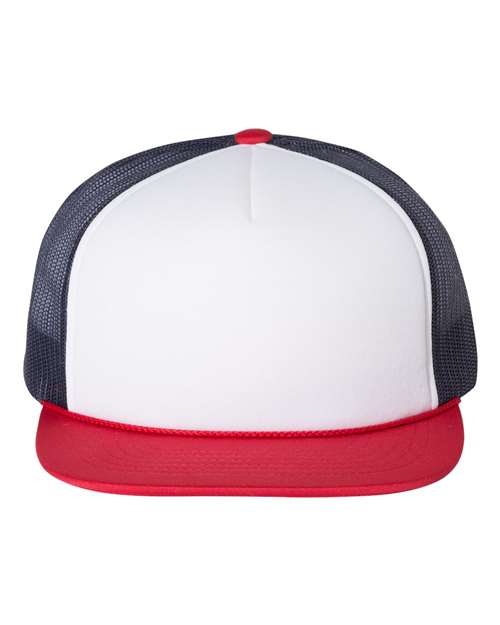 Richardson Foamie Trucker Cap - White/ Navy/ Red Front
