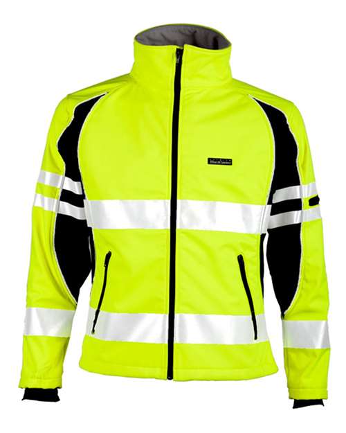 Kishigo Women's Premium Black Series® Soft Shell Jacket - Lime Front