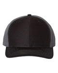 Richardson Twill Back Trucker Cap - Black/ Charcoal Front