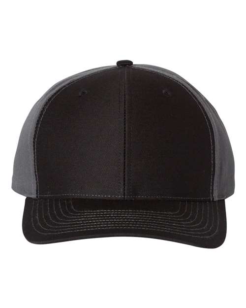 Richardson Twill Back Trucker Cap - Black/ Charcoal Front