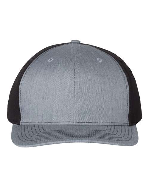 Richardson Twill Back Trucker Cap - Heather Grey/ Black Front