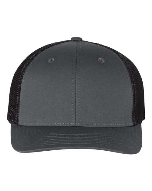 Richardson R-Flex Trucker Cap - Charcoal/ Black Front