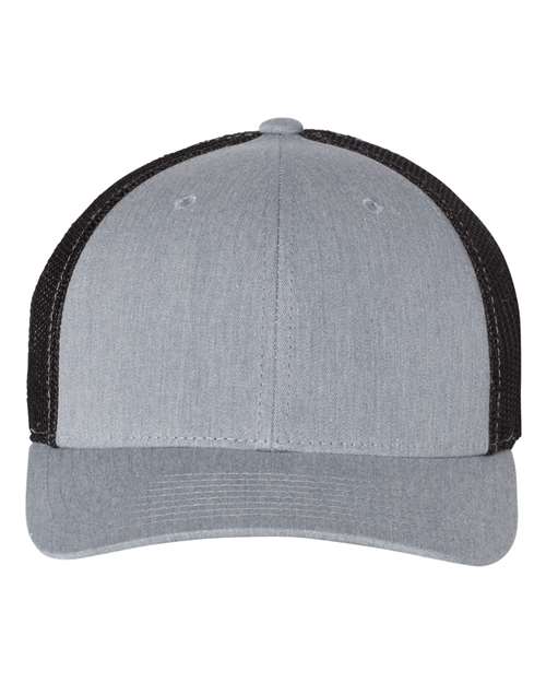 Richardson R-Flex Trucker Cap - Heather Grey/ Black Front
