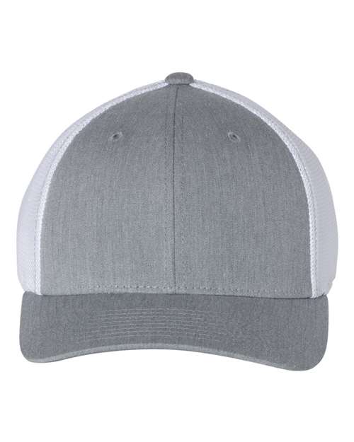 Richardson R-Flex Trucker Cap - Heather Grey/ White Front