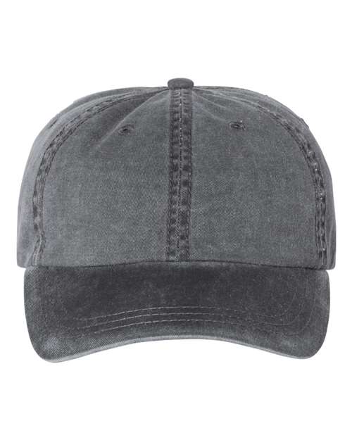 Valucap Pigment-Dyed Cap - Black Front