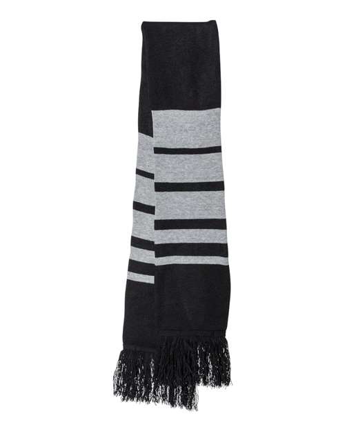 Sportsman Soccer Scarf - Black/ Heather Grey Front