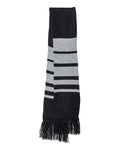 Sportsman Soccer Scarf - Black/ Heather Grey Front