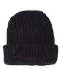 Sportsman 12" Chunky Cuffed Beanie - Black Front