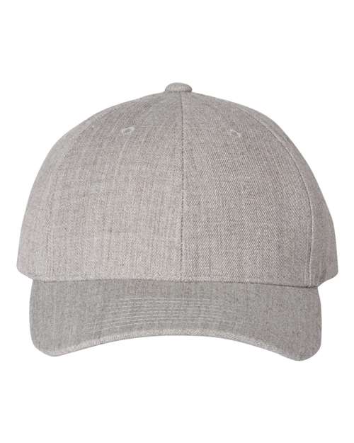 YP Classics Premium Curved Bill Snapback Cap - Heather Grey Front