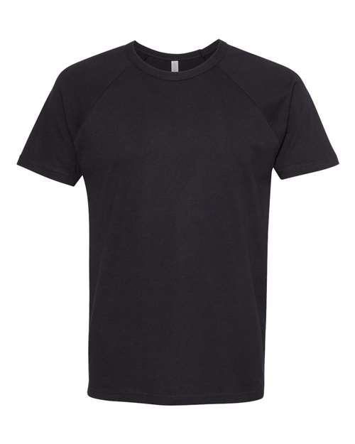 Next Level Unisex Cotton Raglan Tee - Black/ Black Front