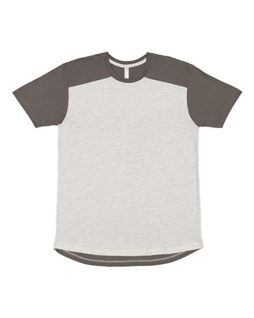 LAT Unisex Forward Shoulder Fine Jersey Tee - Ash/ Charcoal Front