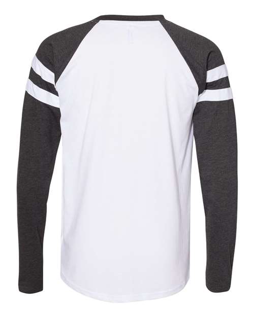 LAT Unisex Fine Jersey Mash Up Long Sleeve Tee - Back