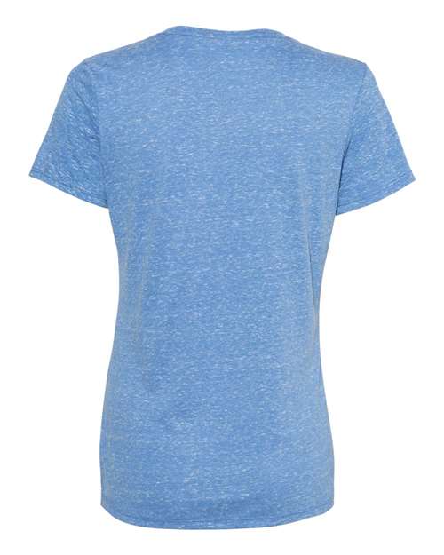 JERZEES Women's Snow Heather Jersey V-Neck T-Shirt - Back