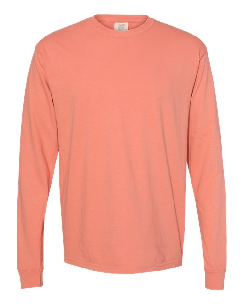 Unisex Garment-Dyed Heavyweight Long Sleeve T-Shirt - Terracotta Front