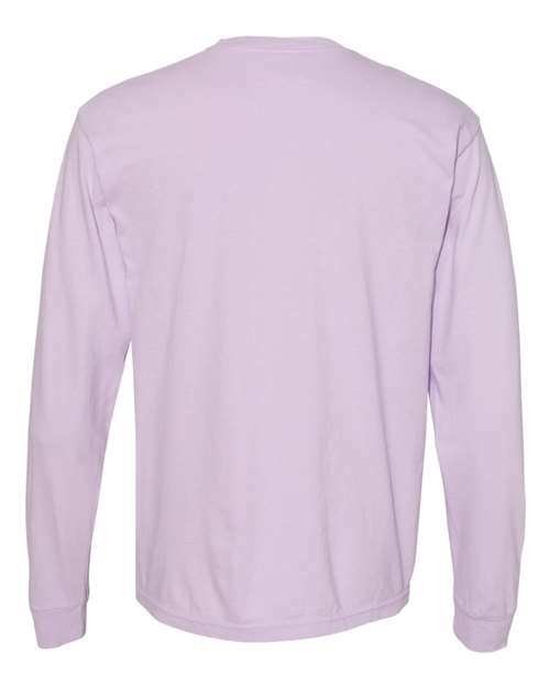 Unisex Garment-Dyed Heavyweight Long Sleeve T-Shirt - Orchid Back