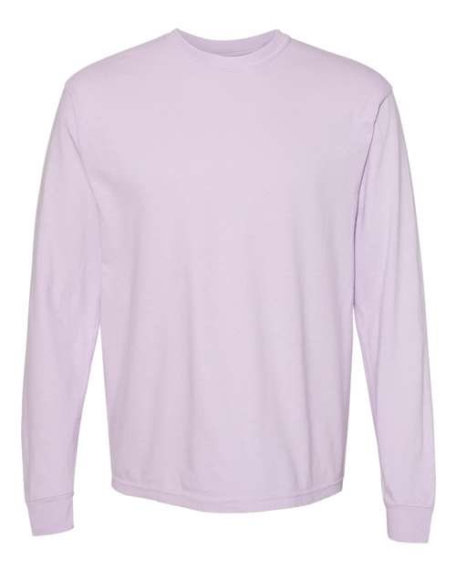 Unisex Garment-Dyed Heavyweight Long Sleeve T-Shirt - Orchid Front