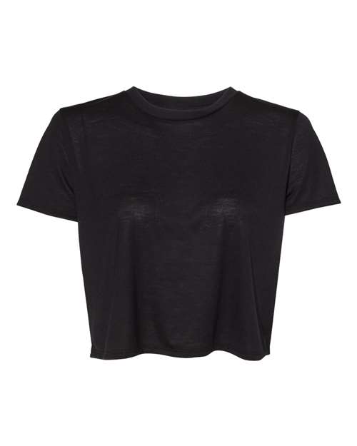 Women’s Flowy Crop Tee - Black Front