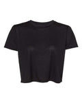 Women’s Flowy Crop Tee - Black Front