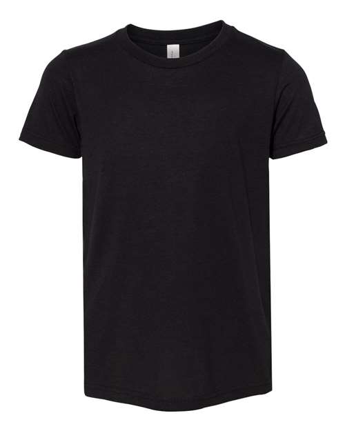 BELLA + CANVAS Youth Triblend Tee - Solid Black Triblend Front
