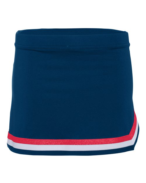 Augusta Sportswear Girls' Pike Cheer Skirt - Navy/ Red/ White Front