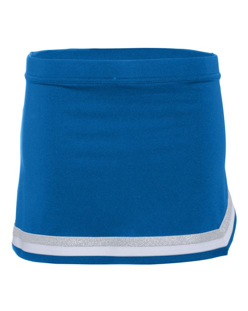Augusta Sportswear Girls' Pike Cheer Skirt - Royal/ White/ Metallic Silver Front