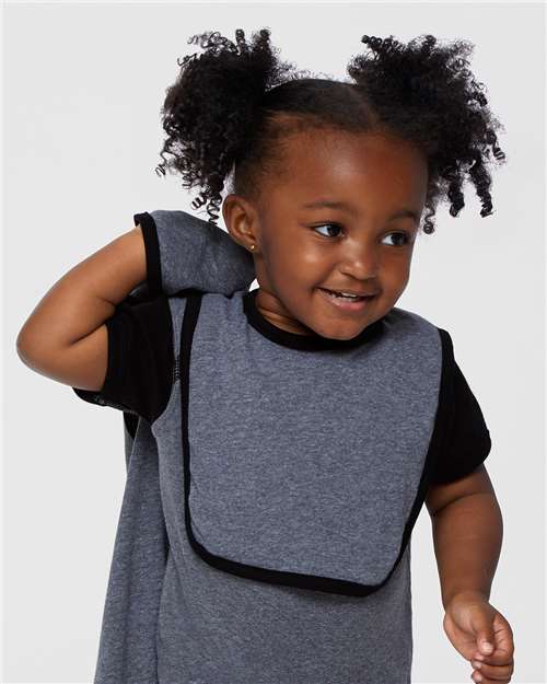 Rabbit Skins Infant Contrast Trim Premium Jersey Bib - Model Front