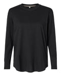 LAT Women's Fine Jersey Long Sleeve Tee - Black Front