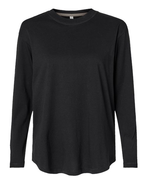 LAT Women's Fine Jersey Long Sleeve Tee - Black Front