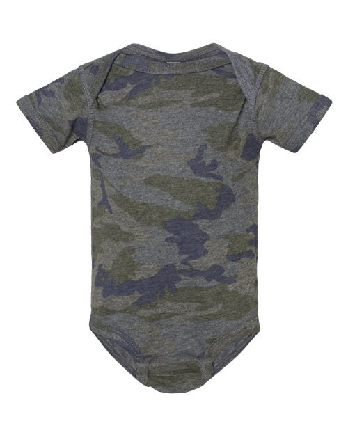 Rabbit Skins Infant Fine Jersey Bodysuit - Vintage Camo Front
