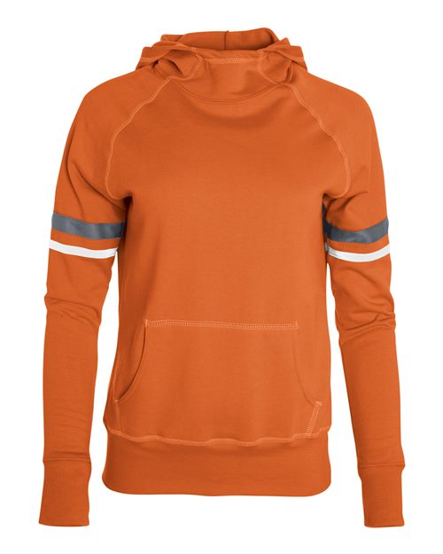 Augusta Sportswear Women's Spry Hooded Sweatshirt - Orange/ White/ Graphite Front