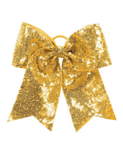 Augusta Sportswear Sequin Cheer Hair Bow - Gold Front
