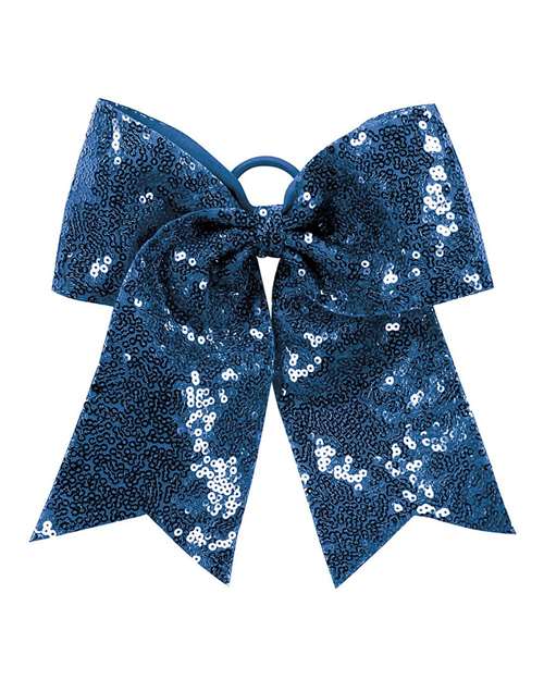 Augusta Sportswear Sequin Cheer Hair Bow - Navy Front