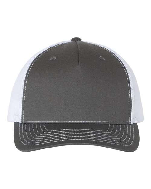 Richardson Five-Panel Trucker Cap - Charcoal/ White Front