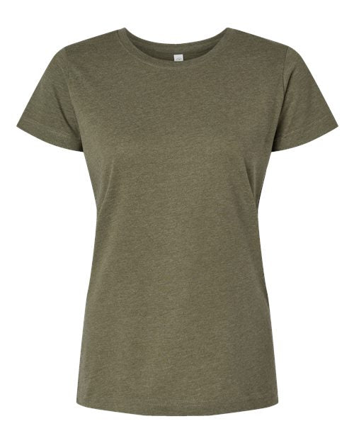 LAT Women's Fine Jersey Tee - Vintage Military Green Front