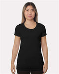 Bayside Women's Fine Jersey T-Shirt - Black Front