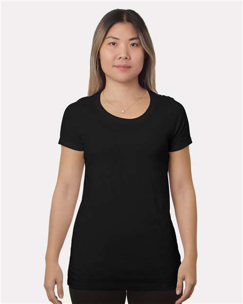Bayside Women's Fine Jersey T-Shirt - Black Front