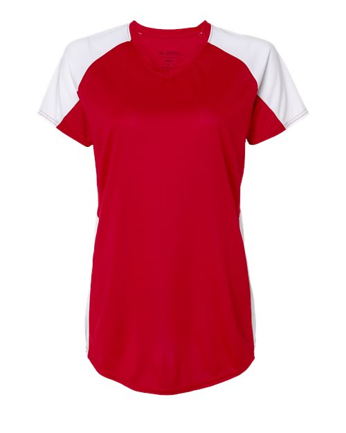 Augusta Sportswear Women's Cutter Jersey - Red/ White Front