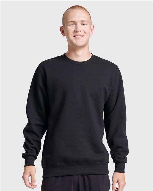 JERZEES Unisex Eco™ Premium Blend Ring-Spun Crewneck Sweatshirt - Model Front