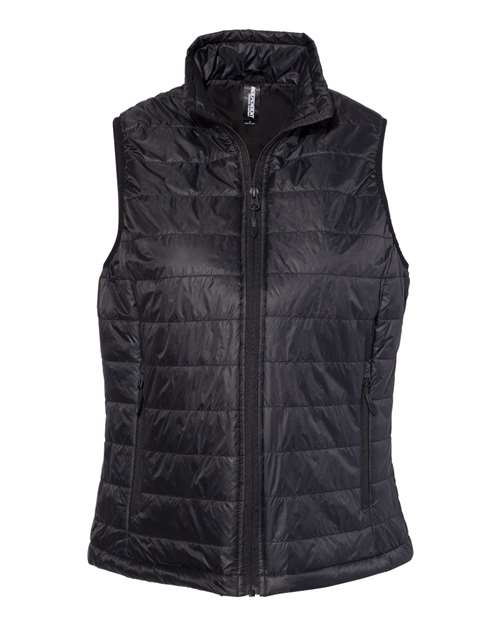 Independent Trading Co. Women's Puffer Vest - Black Front