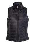 Independent Trading Co. Women's Puffer Vest - Black Front