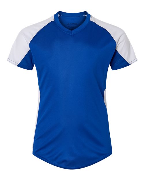 Augusta Sportswear Girls' Cutter Jersey - Royal/ White Front