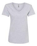 Next Level Women’s Cotton V-Neck Tee - Heather Grey Front