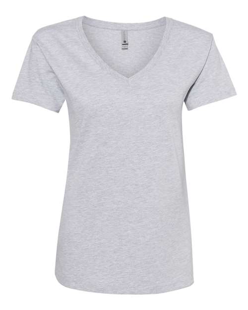 Next Level Women’s Cotton V-Neck Tee - Heather Grey Front