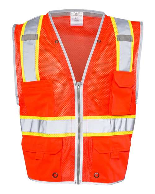 Kishigo Unisex Premium Brilliant Series® Heavy-Duty Class 2 Vest - Fluorescent Red (1710) Front