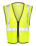 Kishigo Unisex Zippered Mesh Economy Class 2 Vest - Lime Front