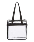 OAD OAD Clear Tote with Zippered Top - Black Front