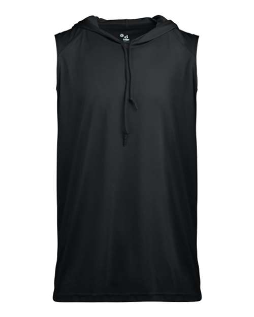 Badger Youth B-Core Hooded Sleeveless T-Shirt - Black Front