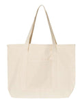 34.6L Large Canvas Deluxe Tote - Natural/ Natural Front