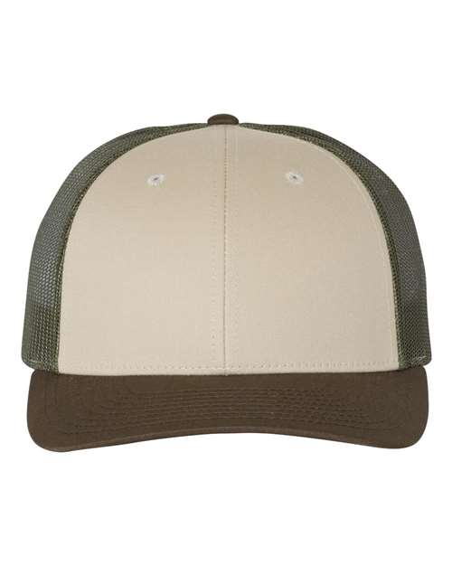 Richardson Low Pro Trucker Cap - Tan/ Loden/ Brown Front